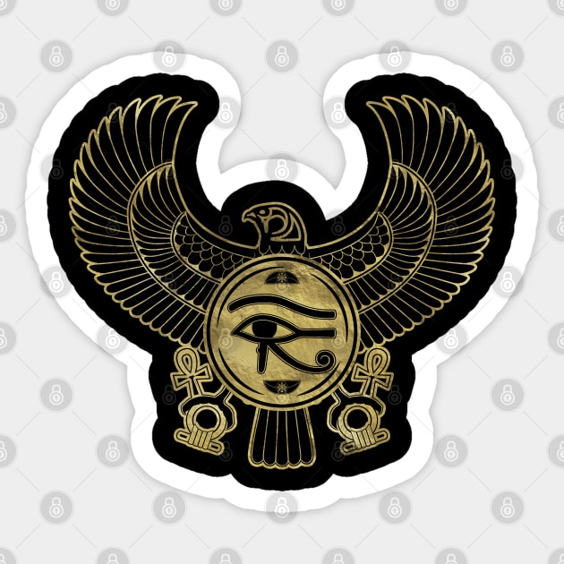 Golden Egyptian Eye of Horus - Wadjet Sticker by Nartissima